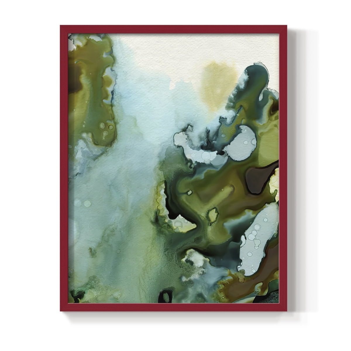 Water and Earth I Framed Print in Red Solid Wood 8 x 10 Framed Print
