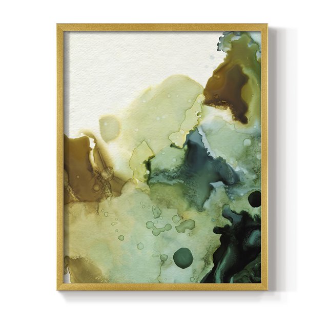 Water and Earth II Framed Print in Gold Solid Wood 8 x 10 Framed Print