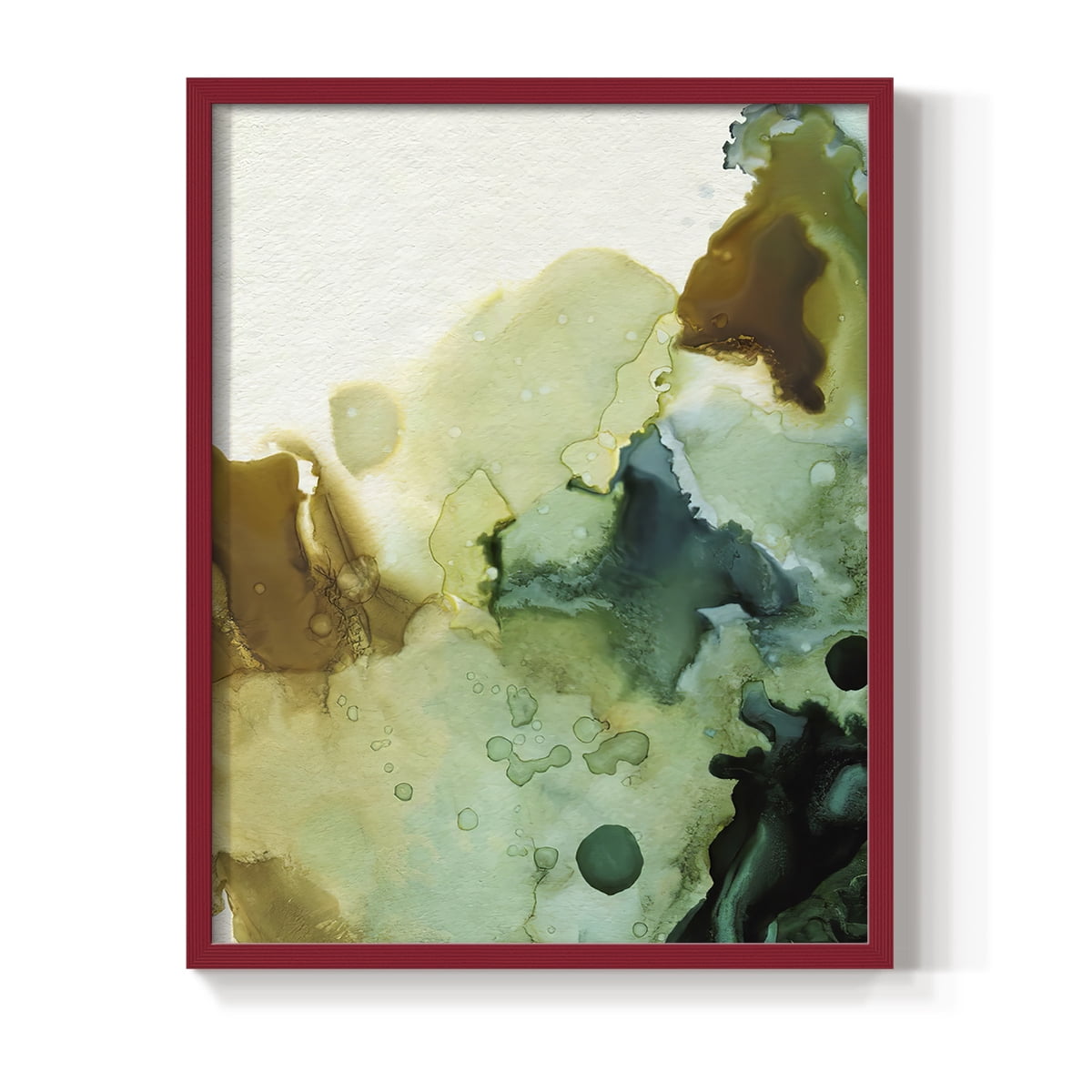 Water and Earth II Framed Print in Red Solid Wood 11 x 14 Framed Print