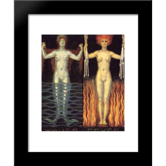 Water and Fire 20x24 Framed Art Print by Franz Stuck
