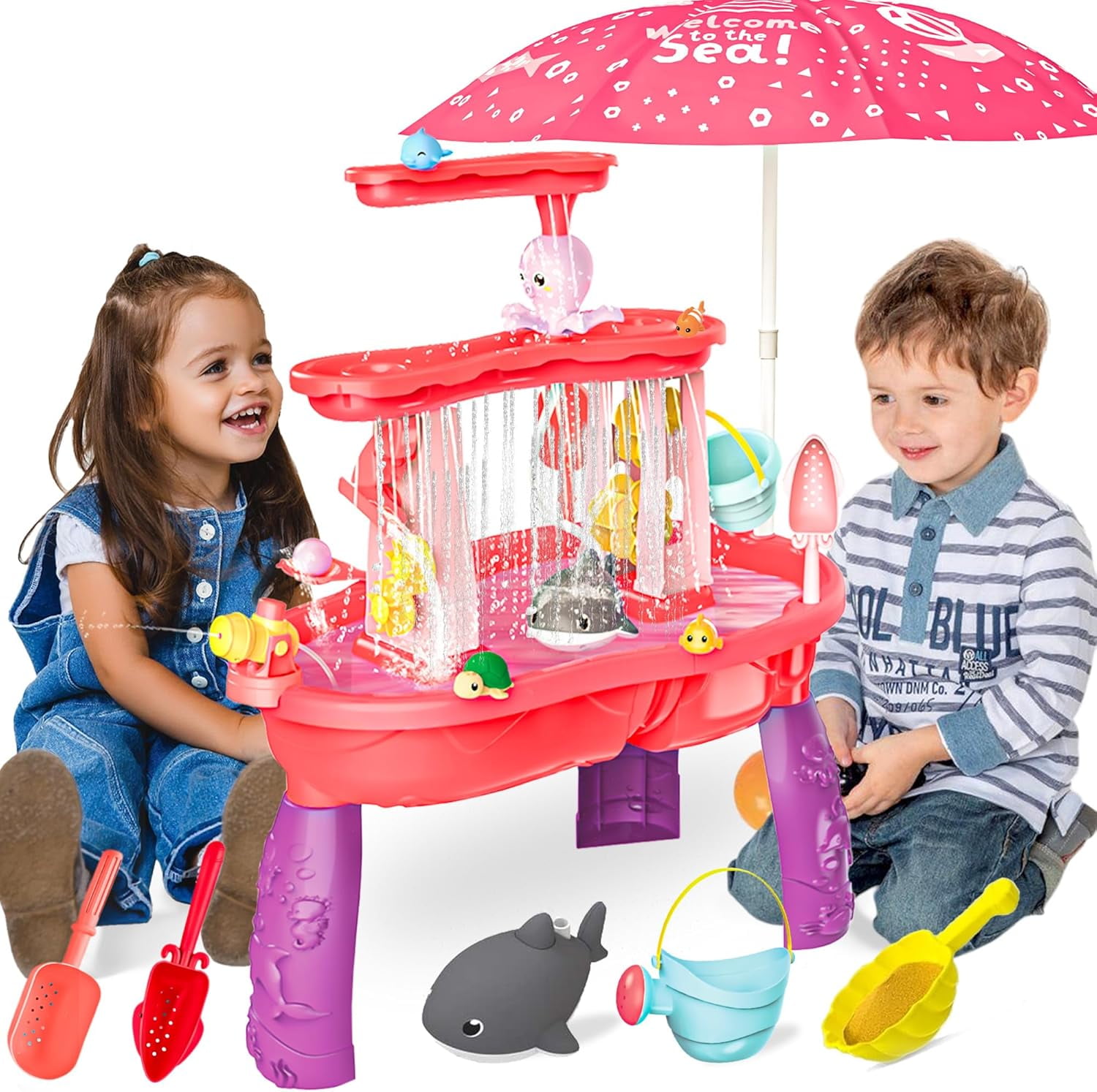 Waterwheel Funnel Beach Table Set Summer Beach Play Children's Toys