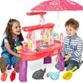 thumbnail image 1 of Water and Sand Table with Water Pumb & Umbrella - Summer Toys 3-Tier Kids Water Play Table, Outdoor Beach Toys with Cute Accessories, 1 of 7