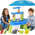 thumbnail image 1 of Water and Sand Table with Water Pumb & Umbrella - Summer Toys 3-Tier Kids Water Play Table, Outdoor Toys for Boys Girls, 1 of 14
