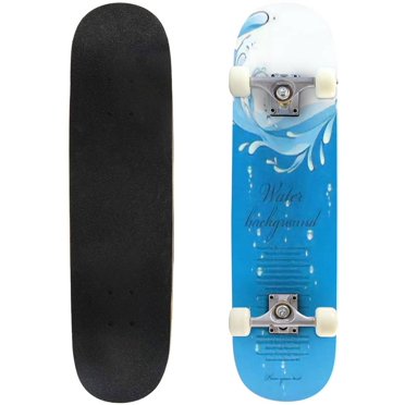 Water background Splash Vector illustration Outdoor Skateboard Longboards 31"x8" Pro Complete Skate Board Cruiser