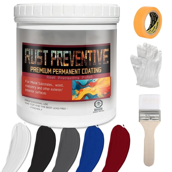 2-in-1 Rust Converter & Metal Primer, Stops Rust,Rust Inhibitor Paint for Metal, Rust Conversion Paint, Heat-Resistant Anti Rust Coating for Car, Marine, Industrial, Chassis, Long-Lasting (16 oz Blac