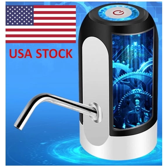 Water bottle Pump Electric Switch 5 gallon USB Jug Automatic Dispenser BLACK