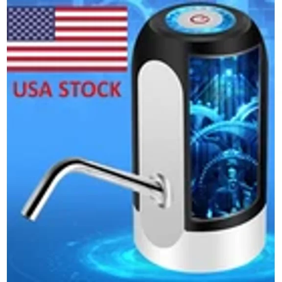 Water bottle Pump Electric Switch 5 gallon USB Jug Automatic Dispenser BLACK
