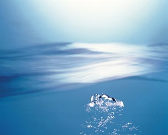 Water bubbles rising to surface of water toward bright light Canvas Art - Panoramic Images (24 x 20)