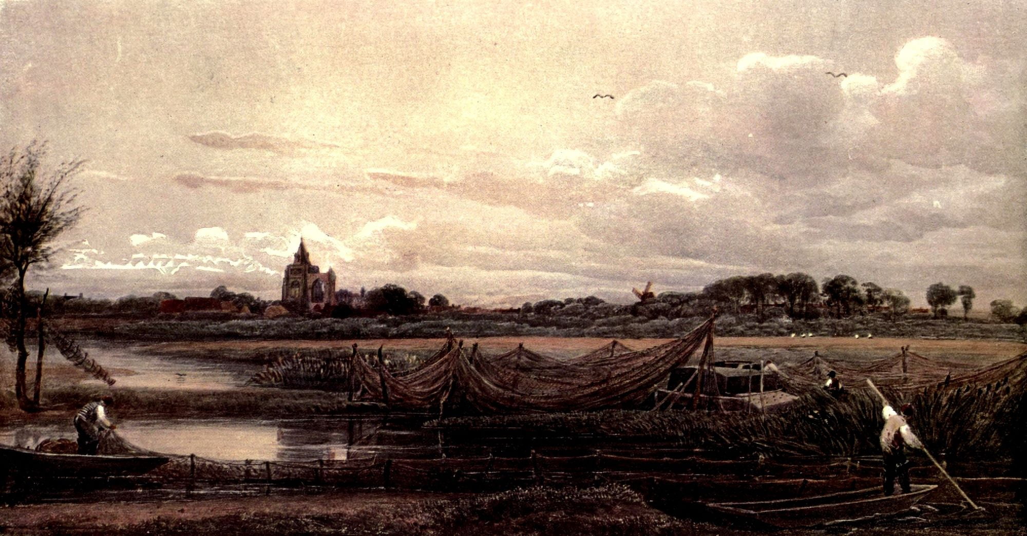 Water-colour Society 1905 Crowland Abbey Canvas Art - Peter de Wint (18 x 24)
