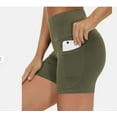 thumbnail image 1 of THE GYM PEOPLE Women's High Waist Workout Shorts--Olive Green XL, 1 of 5