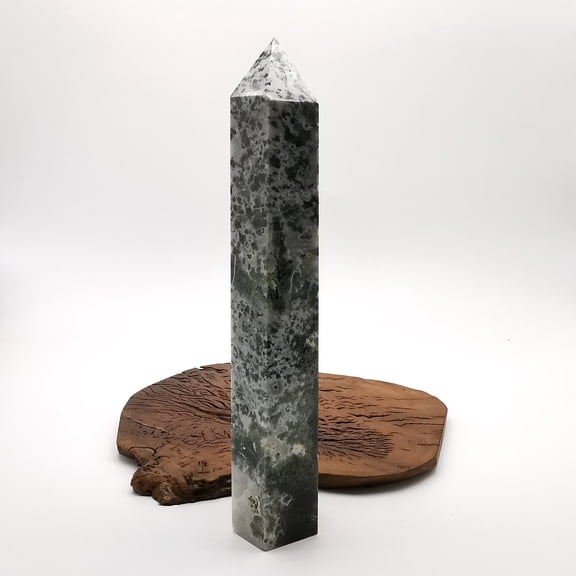 Water grass agate stone Crystal Towers ~ Natural Healing Crystal Point Obelisk for Reiki Healing and Crystal Grid 0.665kg