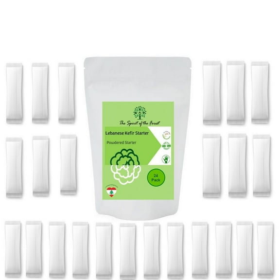 Water or Milk Kefir POWDER or LIVE Grains Lebanese Probiotic Starter Organic (Milk Kefir 24 Powder)