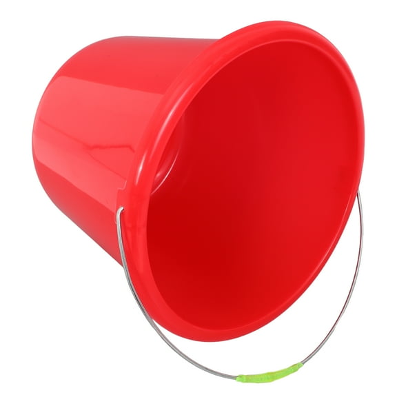 Raindrops Red Plastic Utility Bucket with Ergonomic Handle for Household Storage Gardening and Pet Care 3.5 Gallon