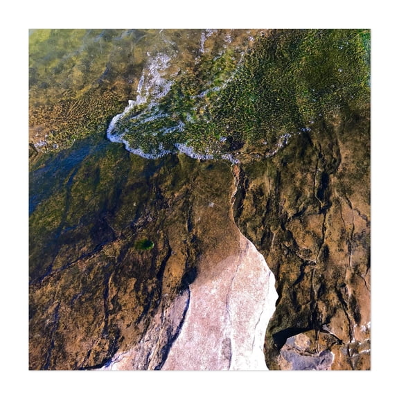 Water's Edge at Lake Champlain - Ferrisburgh Vermont Photography Nature Abstract Water Coastal Landscape Ocean Minimalist Unframed Wall Art Print 36 x 36 inches