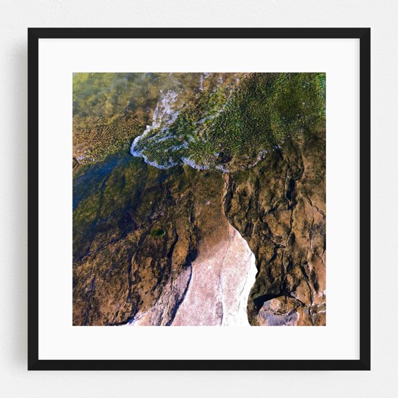 Water's Edge at Lake Champlain - Ferrisburgh Vermont Photography Black Framed Wall Art Print 20 x 20 inches