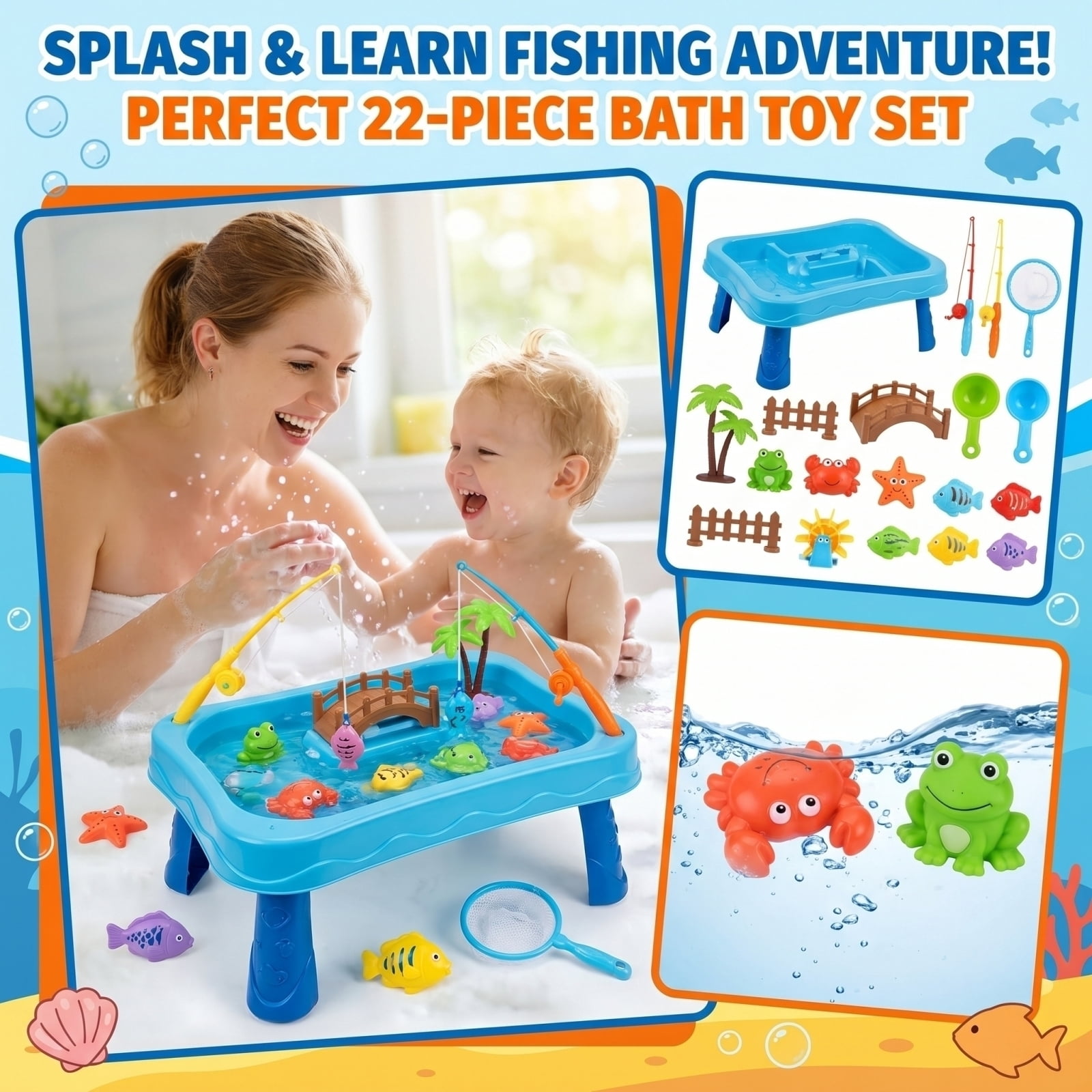 Water table, water table for toddlers 1-3, toddler water table, Kids Water Play Table with Running Water, Floating Fishing Game, Sensory Activity Toy for Boys Girls