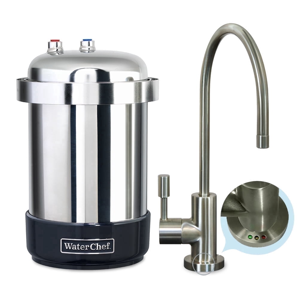 WaterChef U9000 Under-Sink Water Filtration System, Brushed Nickel Faucet, NSF Certified, Removes 78 Contaminants