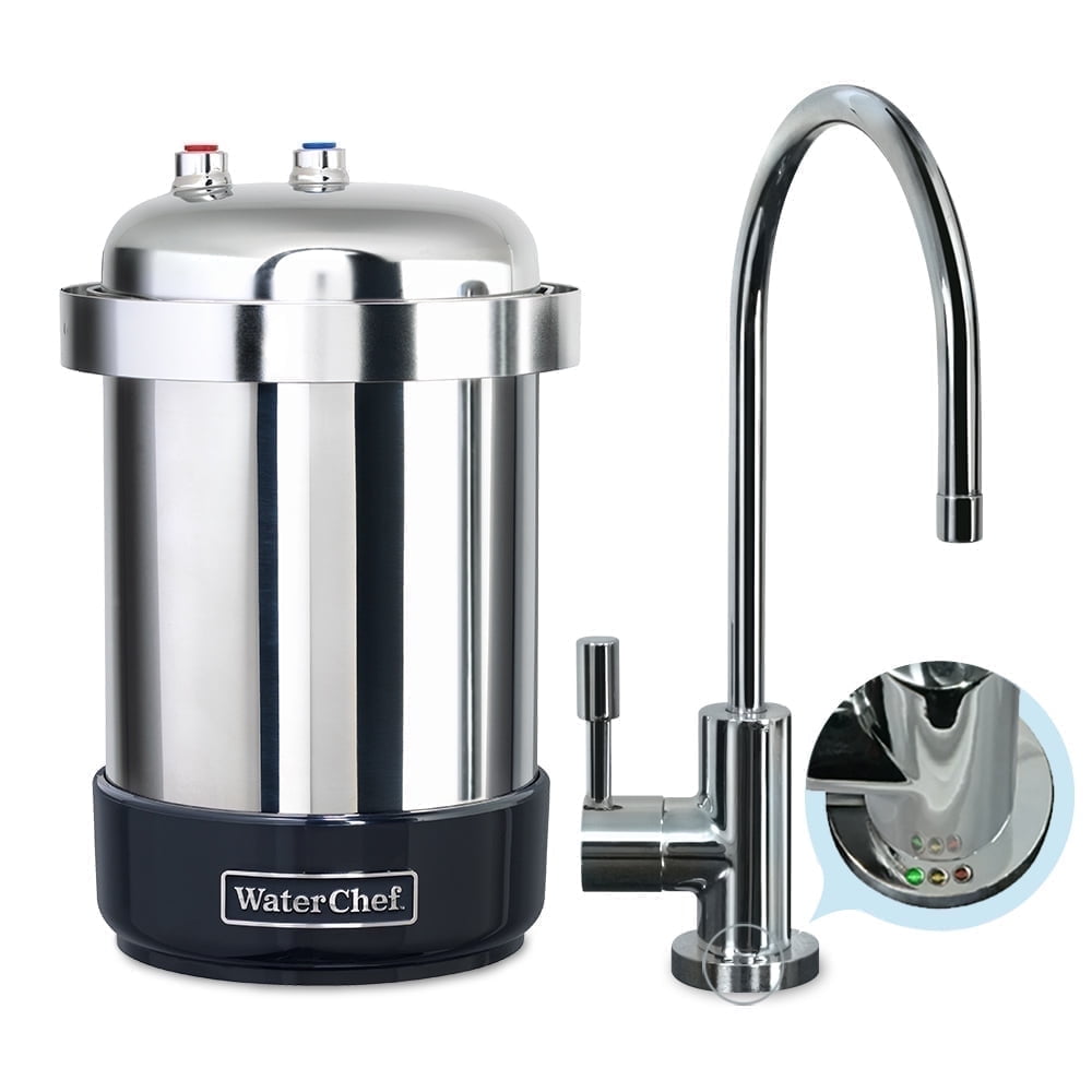 WaterChef U9000 Stainless Steel Under-Sink Water Filtration System with Intelligent Monitor