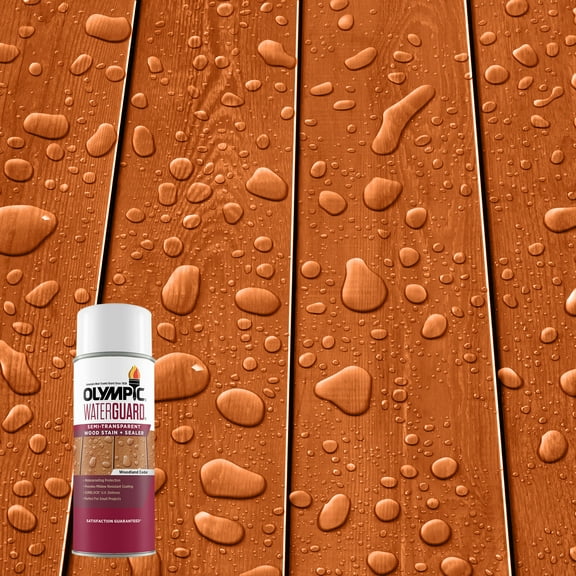 Olympic WaterGuard Woodland Cedar Semi-Transparent Exterior Wood Stain and Sealer, 11.75 oz.