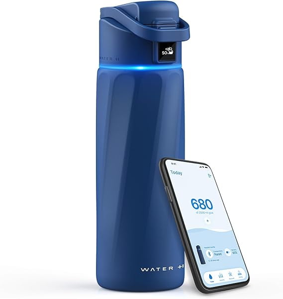 WaterH Smart Water Bottle with Reminder to Drink Water, 24oz BPA-Free ... - Drinking Station Smart Water Bottles