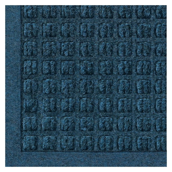 WaterHog Fashion Mat | -Grade Entrance Mat with Fabric Border – Indoor/Outdoor, Quick Drying, Stain Resistant Door Mat (Navy, 3' x 8')