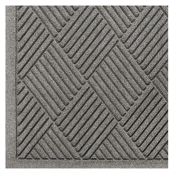 WaterHog Fashion -Pattern Grade Entrance Mat, Indoor/Outdoor Medium Brown Floor Mat 3' Length x 2' Width, Medium Grey by