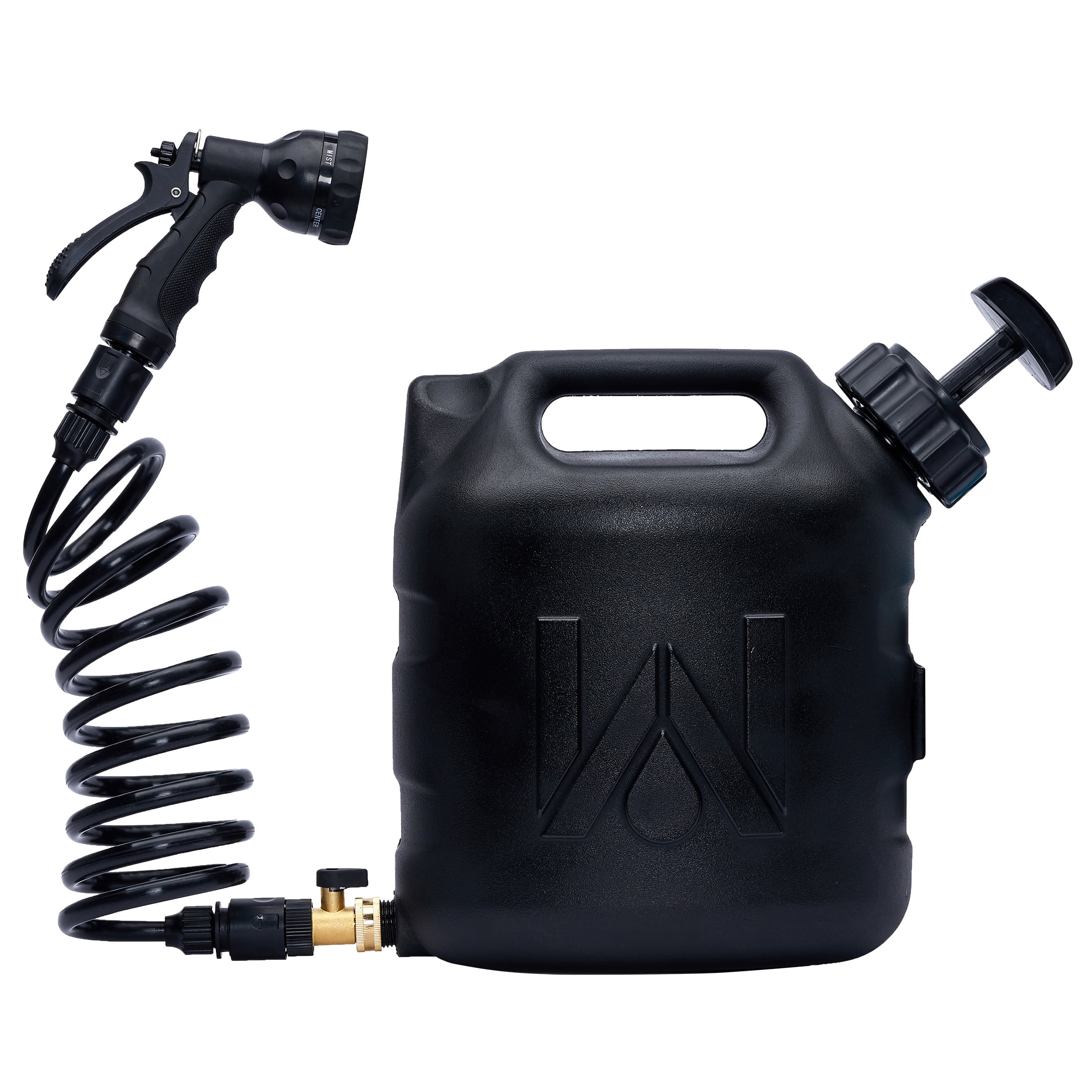 Black 2 Gallon Pressurized Portable Water Tank with Hose