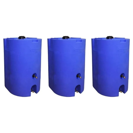 WaterPrepared 160 Gal Stackable Design Utility Water Tank with Cap (3 Pack)