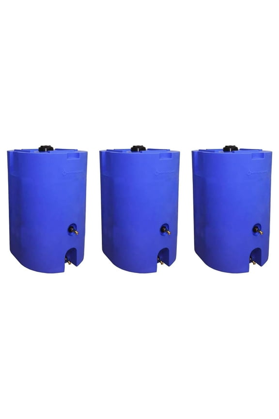 160 Gal Stackable Design Utility Water Tank with Cap (3 Pack)