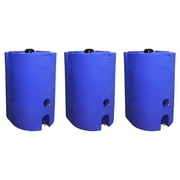 WaterPrepared 160 Gal Stackable Design Utility Water Tank with Cap 3 Pack