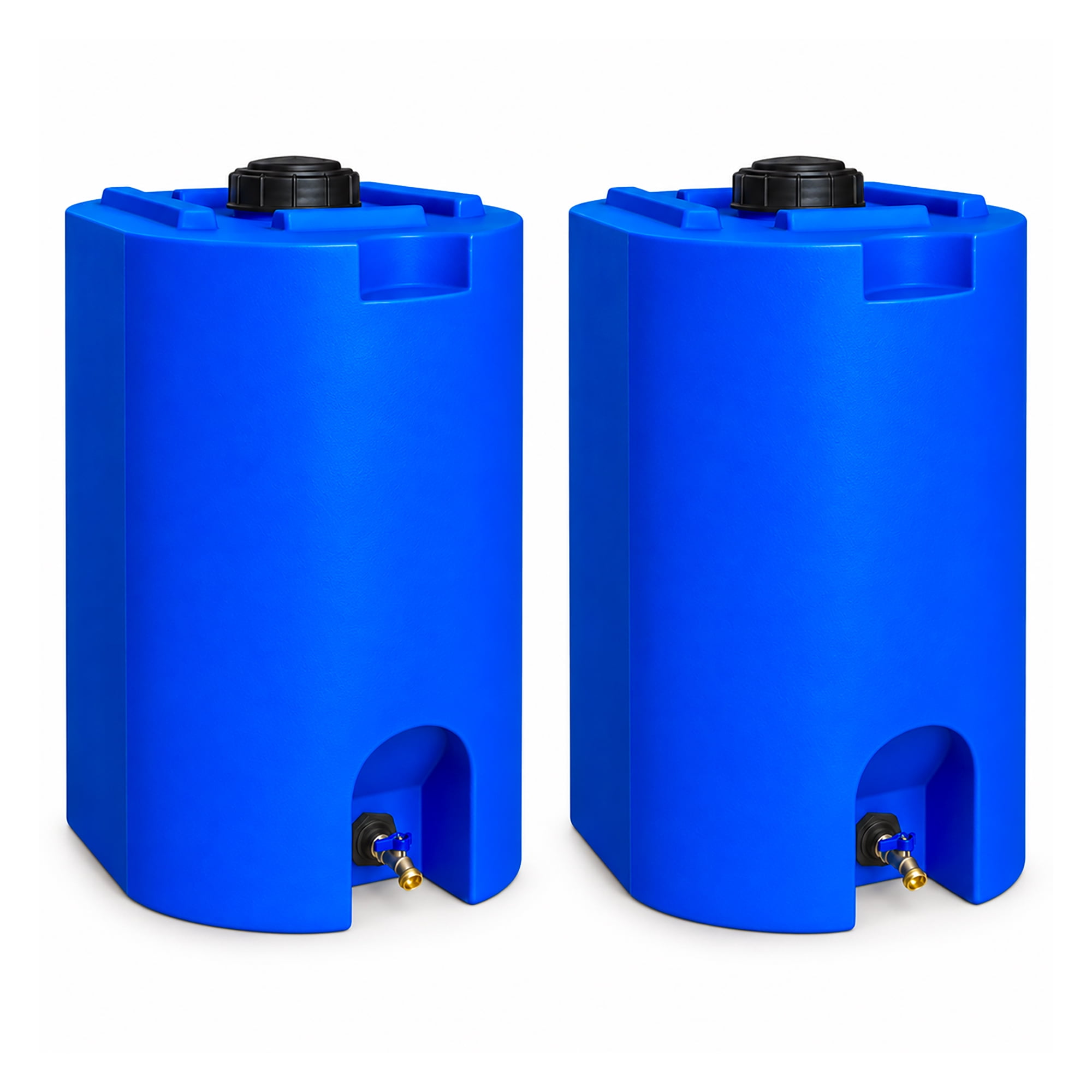 WaterPrepared 55 Gal Stackable Design Utility Water Tank, Blue (2 Pack)