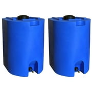 WaterPrepared 55 Gal Stackable Design Utility Water Tank, Blue 2 Pack