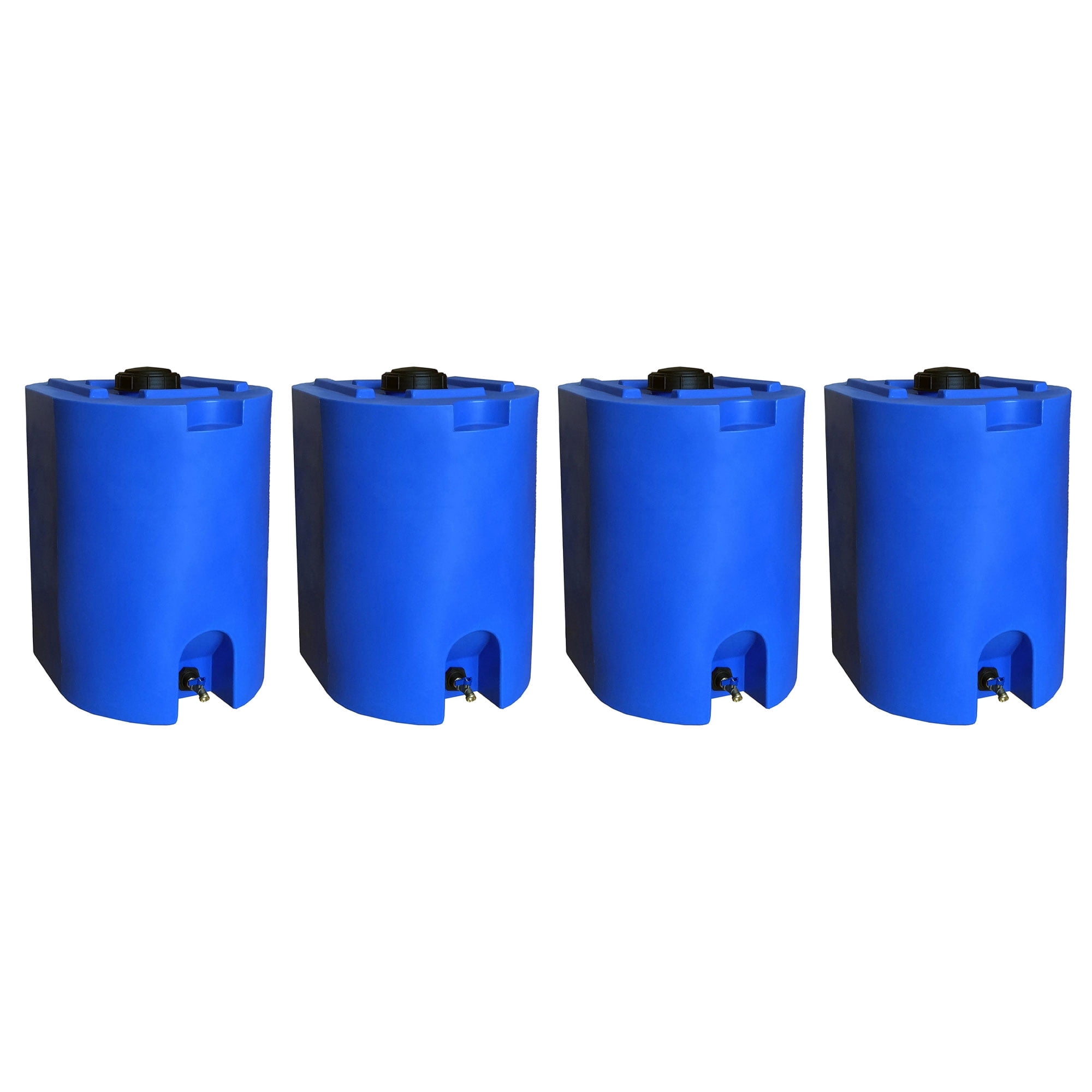 WaterPrepared 55 Gal Stackable Design Utility Water Tank, Blue (4 Pack)