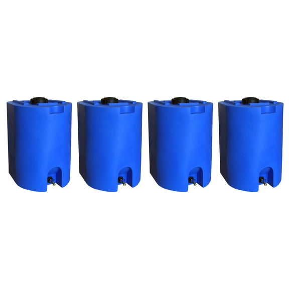 WaterPrepared 55 Gal Stackable Design Utility Water Tank, Blue (4 Pack)