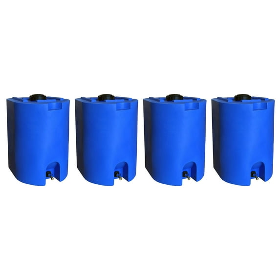 WaterPrepared 55 Gal Stackable Design Utility Water Tank, Blue (4 Pack)