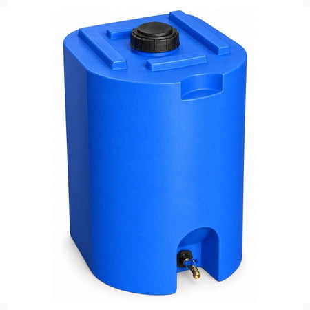 WaterPrepared Drinking Water Storage Tank with Spigots, 55 Gallon, Blue