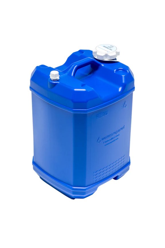 ReadyJug 7 Gal Stackable Water Storage Container with Built-In Spigot, Blue