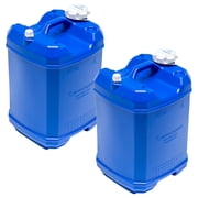 WaterPrepared ReadyJug 7 Gal Stackable Water Storage Container with Spigot, Blue, 2 Pack