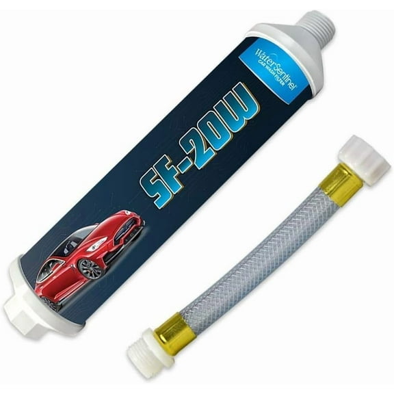 WaterSentinel SF-20W Spotless Car Wash Inline Deionized Water Garden Hose Water Filter & Extension Adapter for RV, Boat, Marine, Motorcycle, Home, Windows, Spot Free Wash, Solar Panels