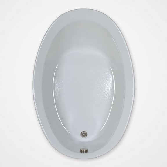 WaterTech Acrylic 56 in. x 38 in. Reversible Drain Drop-In Soaking Tub - Bone