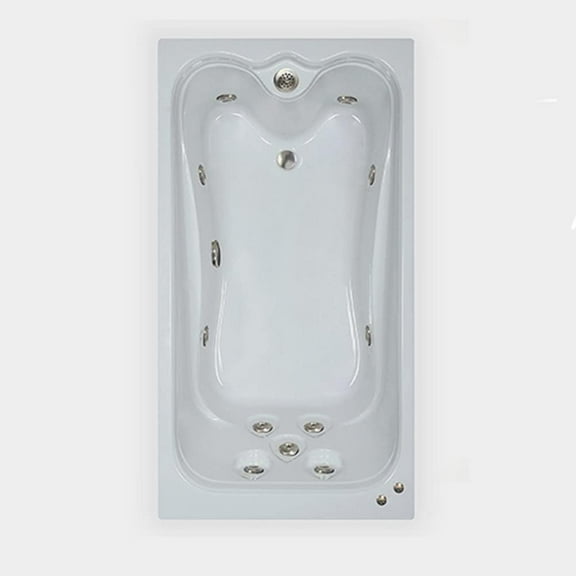 WaterTech Acrylic 60 in. x 32 in. Elite Series Drop-In Whirlpool Tub - White
