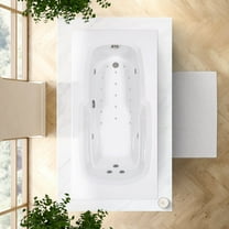 WaterTech Acrylic 60 in. x 36 in. BW Drop-In Whirlpool and Air Bath Combination Tub - White