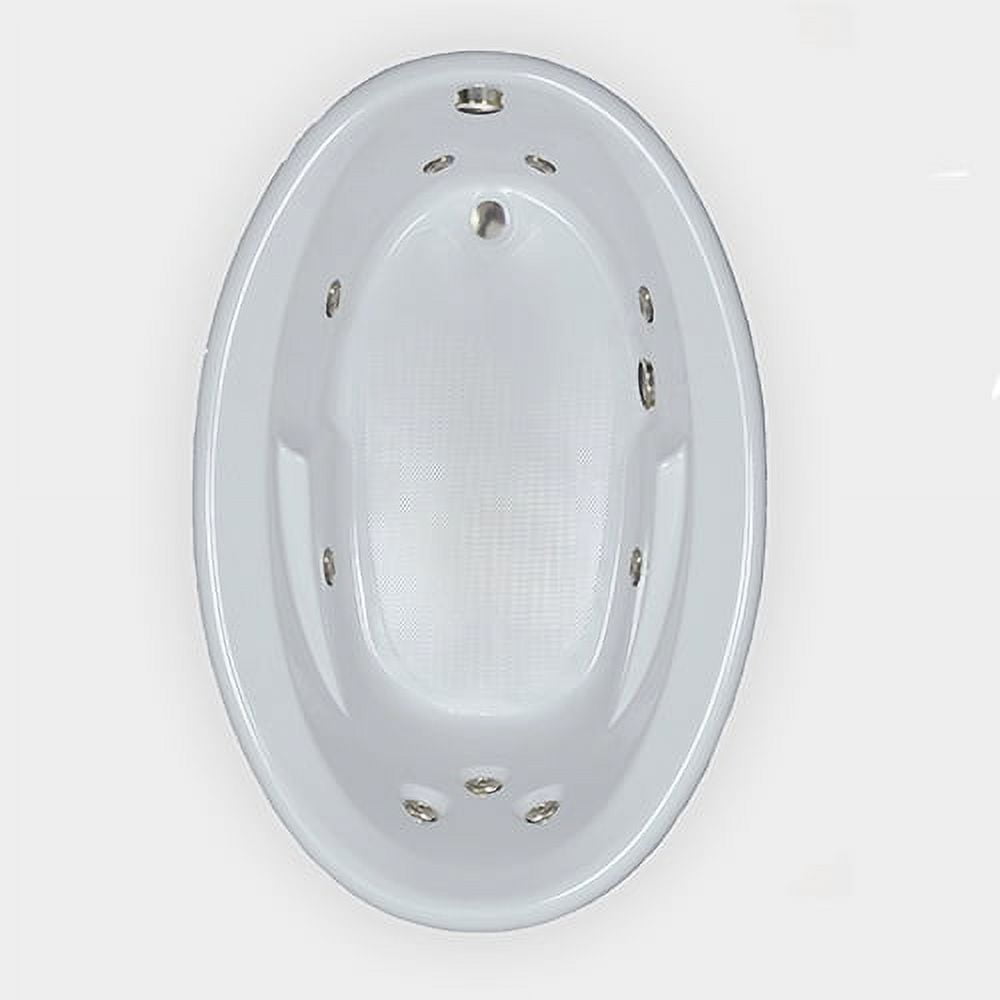 White Oval Acrylic Drop-In Whirlpool Bathtub with Jets