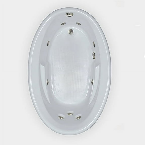 WaterTech Acrylic 60 in. x 42 in. EOW Reversible Drain Drop-In Whirlpool Tub - White