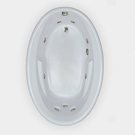 WaterTech Acrylic 60 in. x 42 in. EOW Reversible Drain Drop-In Whirlpool Tub - White