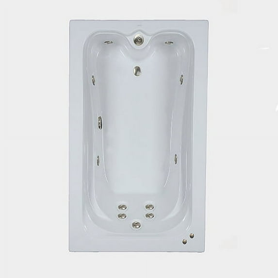 WaterTech Acrylic 60 in. x 42 in. Elite Series Drop-In Whirlpool Tub - Biscuit
