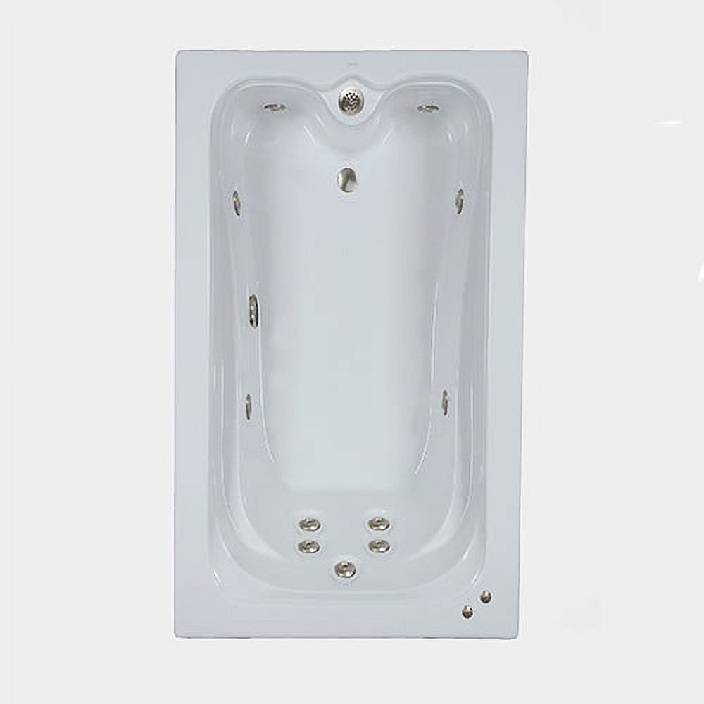 WaterTech Acrylic 60 in. x 42 in. Elite Series Drop-In Whirlpool Tub - Bone