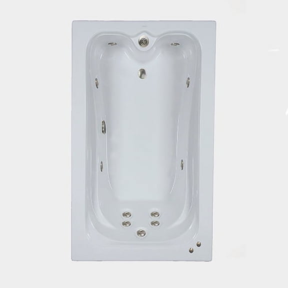WaterTech Acrylic 60 in. x 42 in. Elite Series Drop-In Whirlpool Tub - Bone