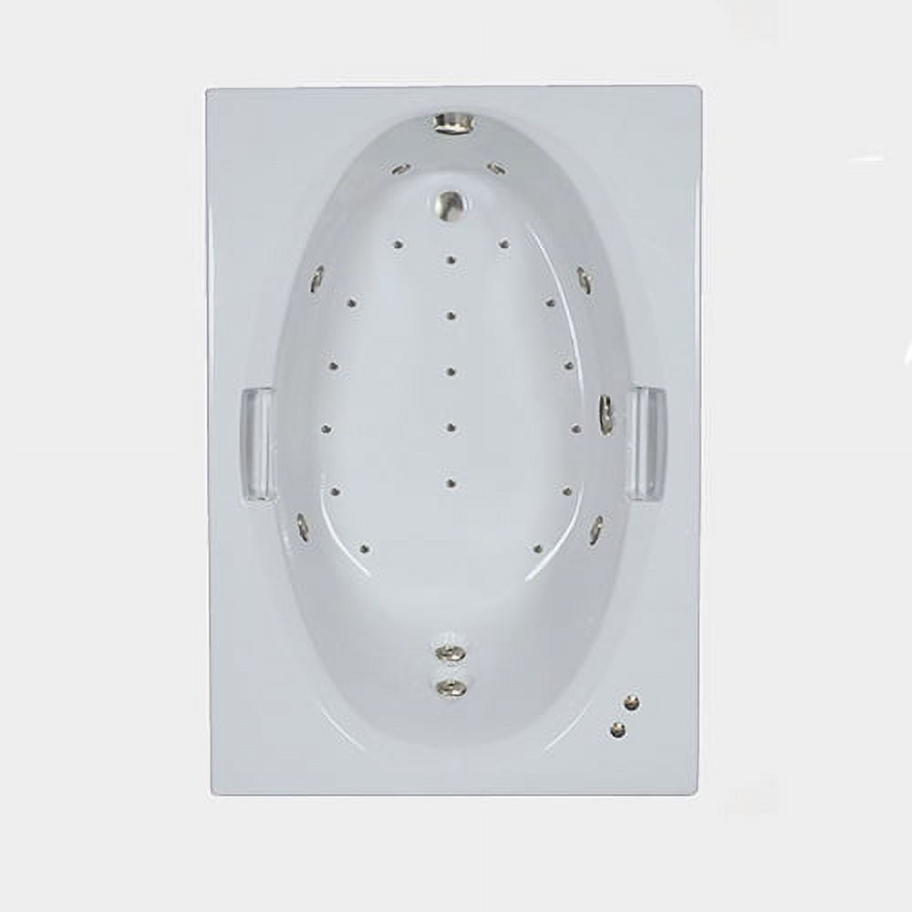 WaterTech Acrylic 60 in. x 42 in. GW Drop-In Whirlpool and Air Bath Combination Tub - Biscuit