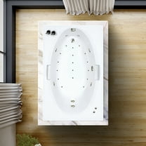 WaterTech Acrylic 60 in. x 42 in. GW Drop-In Whirlpool and Air Bath Combination Tub - White